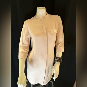 Cream Button-Up Shirt top shop size Small